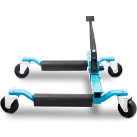 BITUXX 2x Bituxx Rangierhilfe Rangierheber mechanisch Wagenheber Auto Rangierroller Rangierheber belastbar bis 560 kg pro Rangierroller (Blau)