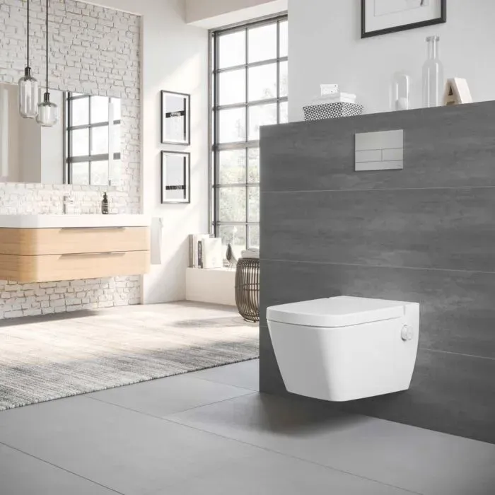 TECE TECEone Dusch WC Set mit Sitz, Vorwandelement und Betätigungsplatte