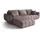cornero Ecksofa Velours 3-Sitzer Dunkelrosa