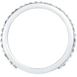 Elli Fingerring ELLI "Bandring 925 Silber vergoldet, mit Kristallen von Swarovski" Gr. 54, weiß, Fingerringe, Damen, 54mm,mit Steinen, Silber 925 (Sterlingsilber), 2,5mm, Fingerring