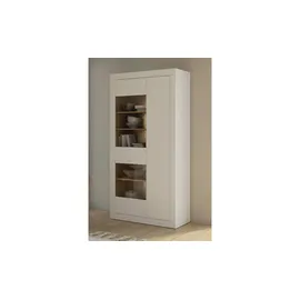 Möbel Kraft Vitrine Push-to-Open 100,8 x 41,4 x 195,9 cm Weiß