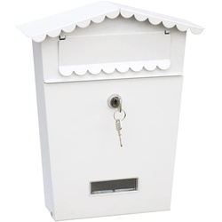 EDM Stahlbriefkasten Modell Haus Weiß
