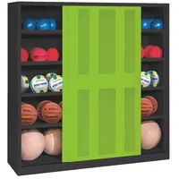 C+P Ballschrank mit Lochblech-Schiebetüren (Typ 4), HxBxT 195x190x60 cm,