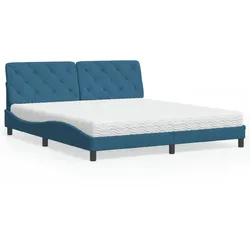 Bett mit Matratze – Blau, 180x200 cm – Eleganz & Komfort