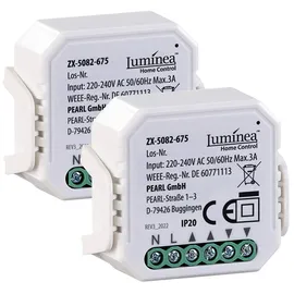 Luminea Home Control 2er-Set WLAN-Unterputzmodule für smarte Rollladen, App & Sprachbefehl