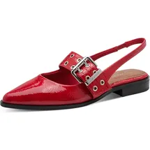 Marco Tozzi Damen Pumps weiches Feel Me Fußbett weiches Innenfutter Vegan Vegan, rot (RED PATENT), 39 EU