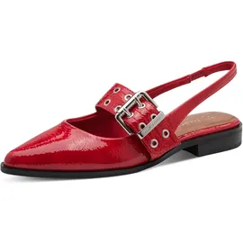Marco Tozzi Damen Pumps weiches Feel Me Fußbett weiches Innenfutter Vegan Vegan, rot (RED PATENT), 39 EU