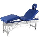 vidaXL Massagetisch mit Aluminiumrahmen, faltbar 4 Zonen Blau