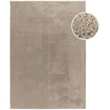 Carpet City Kurzflor-Teppich, Taupe, Textil, Uni, Rechteckig, 160x220 cm Oeko-Tex® Standard 100, waschbar, Teppiche - Böden, Teppiche, Moderne Teppiche