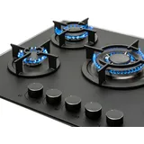 Klarstein Firetale Gaskochfeld 5-flammig 70 cm Aluminium-Brenner inkl. Schlauch und Druckminderer Schwarz