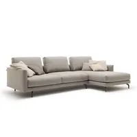 Hülsta-Sofa Ecksofa 414 Eckgarnitur Wohnlandschaft Stoff grau mit Kissen 300x172