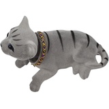 F Fityle Auto Verzierungen Katze, Auto Ornament Tier, Wackelfigur Auto Armaturenbrett Dekoration, Wackelkopf Katze Puppen Spielzeug, Tierfigur Wackeldackel Auto Innenraum Zubehör für Geschenk, GRAU