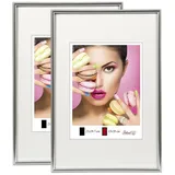Ideal Trend 2er 3er 5er Pack Photo Style Set Bilderrahmen Wanddeko Collage Poster Kunststoff Rahmen: Farbe: 2er Pack Silber | Format: 29,7x42 DIN A3