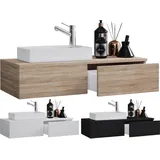 VCM my bath Badmöbel-Set Gudas 914875 schwarz 85,0 x 35,0 x 14,0 cm