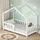 ML-Design Hausbett 70 x 140 cm Kiefer massiv weiß