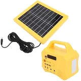 Tragbare Powerstation mit 5W Solarpanel. Vielseitiger Generator mit USB-Anschluss und LED-Taschenlampe für den Innen- und Außenbereich. Mit EU-St...