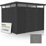 Juskys Gerätehaus Luzern Pro 8,6 m2 - Metall Geräteschuppen - wetterfest & abschließbar - Anthrazit