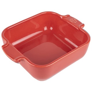 Peugeot Auflaufform APPOLIA Keramik quadratisch, 18 x 18 x 5,1 cm (inkl. Griffe) 11,4 cm cm - Fassungsvermögen: 0,66 L - 10 Jahre Garantie - Rot