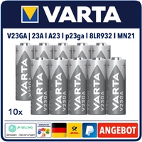 10 Stück Varta Alkaline Batterie 12Volt A23 23A p23ga V 23 GA MN21 8LR932 Bulk