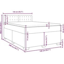 vidaXL Boxspringbett mit Matratze Schwarz 140x200 cm Samt
