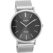Oozoo Herren Uhr C9937A Analog Quarzuhr Armband silber Vintage Series D2UOC9937A - Silber