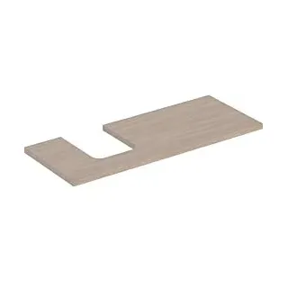 Geberit One Waschtisch-Platte Ausschnitt links für Aufsatzwaschtisch Schalenform, 120cm / Melamin Holzstruktur,