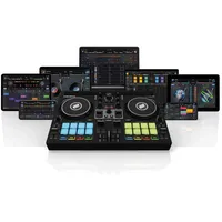 Reloop Buddy Kompakter 2-Kanal DJ Controller für Algoriddim DJay auf iOS, iPadOS, Android, Mac und PC mit RGB Performance Pads, FX Paddel und Neural Mix Steuerung, schwarz