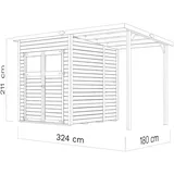 WOODTEX Mollie Plus 3,35 x 1,99 m Fichte