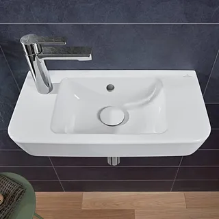 Villeroy & Boch O.NOVO Compact 50x25cm, HL L durch-, R vorgest., ÜL, we