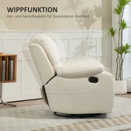 Homcom Relaxsessel Fernsehsessel mit Liegefunktion 100 x 98 x 93 cm Cremeweiß