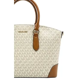 Michael Kors Murphy Large Umhängetasche Kunstleder Beige/Weiß