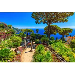 Fototapete PAPERMOON "Garten am Meer", bunt, B:4,50m L:2,80m, Vlies, Tapeten