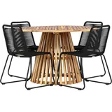 VCM LumpurLindos Gartenset 1 Esstisch, 4 Stühle natur.