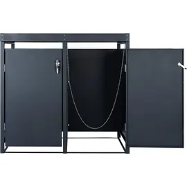 Zelsius Mülltonnenbox mit Pflanzdach für zwei 120 - 240 Liter Mülltonnen, Anthrazit RAL 7016