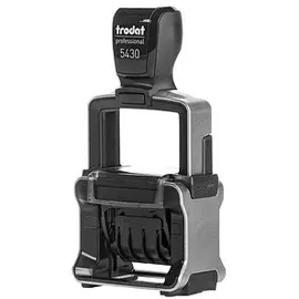 Trodat Datumstempel mit Text individualisierbar 5430 selbstfärbend schwarz mit Logo, 1 St. - Nachträglich per Gutschein personalisieren