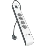 Belkin Steckdosenleiste 4-fach 2 m Weiß/Grau