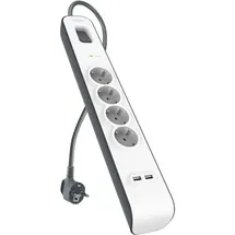 Belkin Steckdosenleiste 4-fach 2 m Weiß/Grau