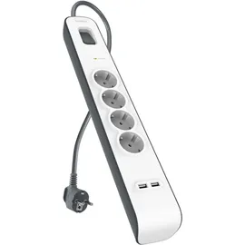 Belkin Steckdosenleiste 4-fach 2 m Weiß/Grau