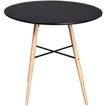 vidaXL Esstisch MDF Rund Schwarz