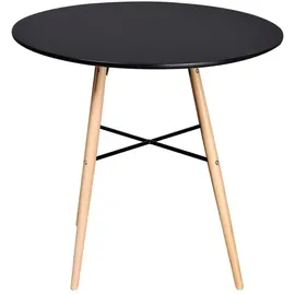 vidaXL Esstisch MDF Rund Schwarz