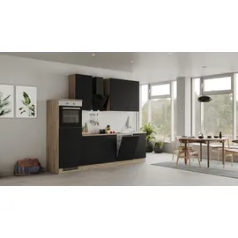 Flex-Well Küchenzeile Capri 280 cm schwarz