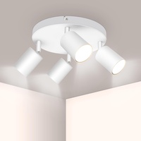 Ketom Deckenstrahler LED Weiß - LED Deckenstrahler 4 Flammig Rund - Strahler Deckenleuchte Modern - GU10 Deckenleuchte Spot Schwenkbar - Deckenlampe 4 Flammig für Küche, Wohnzimmer, Ohne Leuchtmittel