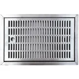 ich-zapfe Tropfblech CNS zum Einlassen 440 mm x 240 mm inkl. Ablaufstutzen