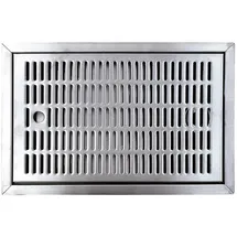 ich-zapfe Tropfblech CNS zum Einlassen 440 mm x 240 mm inkl. Ablaufstutzen