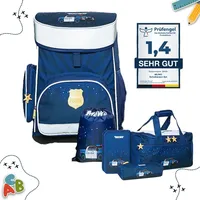 muwo "Lil Officer" Kinder Schulranzen Set 5tlg. - Blau