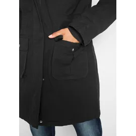 bonprix Wattierter Baumwoll-Parka, schwarz, Gr.56, Alltagstauglicher Parka mit Kapuze und Wattierung, aus 100% Baumwolle