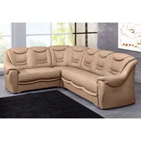 Ecksofa SIT & MORE "Bansin L-Form" Sofas Gr. B/H/T: 265cm x 94cm x 215cm, NaturLEDER, langer Schenkel rechts, ohne Bettfunktion, braun (cappuccino) wahlweise mit Bettfunktion