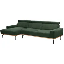 58 aufm Kessel SOFA mit Longchair links Katrien Cordstoff dunkelgrün | Gr.: onesize