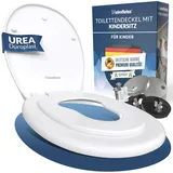 Heimfleiss® Toilettendeckel mit Kindersitz inkl. KINDERSICHERUNG | Antibakterieller Duroplast Klodeckel mit Kindereinsatz | Familien Toilettensitz mit Absenkautomatik | Kinder Klobrille mit Kindersitz