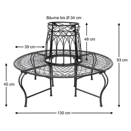 DanDiBo Ambiente Rundbank Ø 130 cm Braun